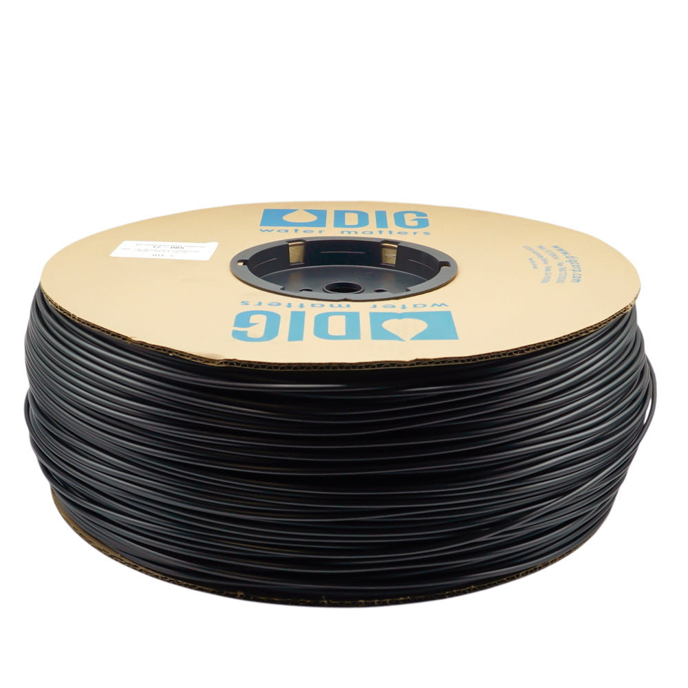 1/8" BLACK POLY MICRO TUBING, 3000' ROLL, .125" ID X .187" OD