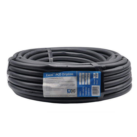 EXCEL SERIES  100’, ½” (16 mm) .550” ID X .640" OD PC DRIPLINE WITH 24" SPACING, .95 GPH, BLACK