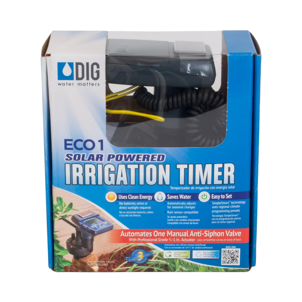 Ambient Light Powered Controller with 3/4" Actuator for 3/4” or 1” Manual Anti-Siphon Valve