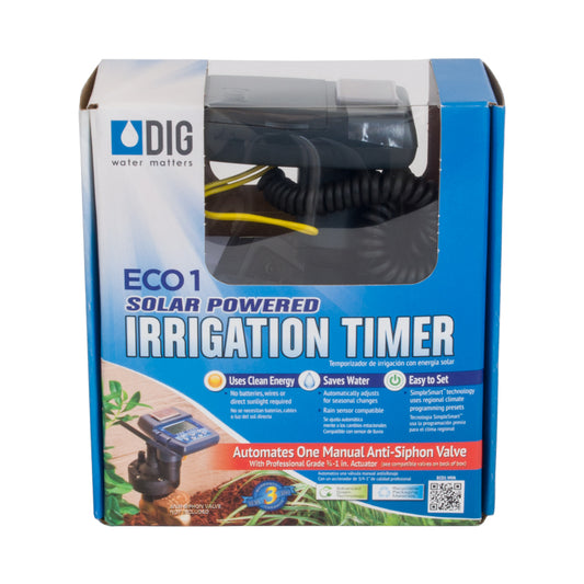 Ambient Light Powered Controller with 3/4" Actuator for 3/4” or 1” Manual Anti-Siphon Valve